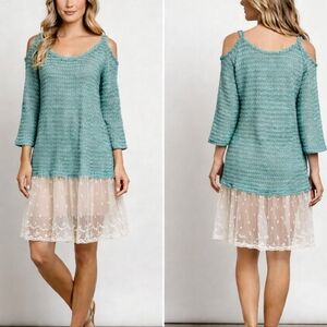 Hayden Los Angeles Crochet Knit & Lace Mixed Media Dress – Size Small NWT